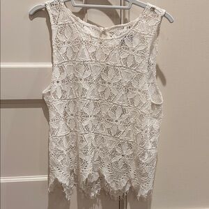 Frame White Lace Sleeveless Top